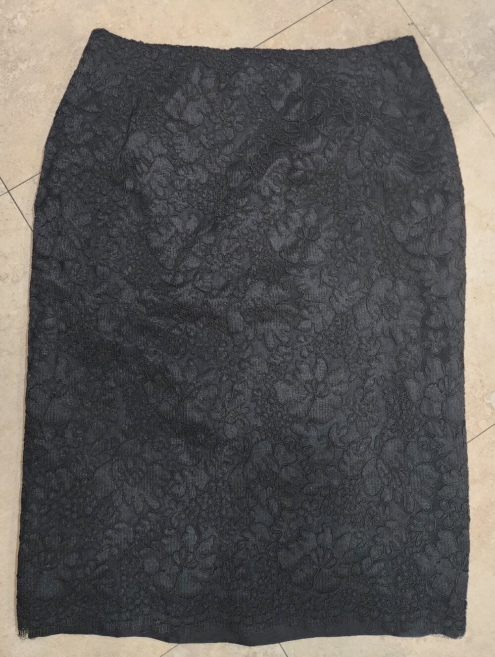 Classic Black Lace Pencil Skirt - Women